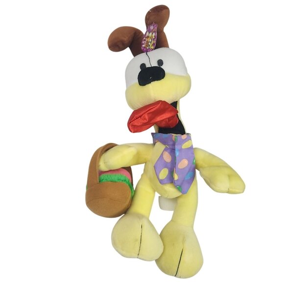 Odie Plush Toy W/ Easter Basket Tie & Bunny Ears Garfield Play By Play 16" Tags - Picture 1 of 10